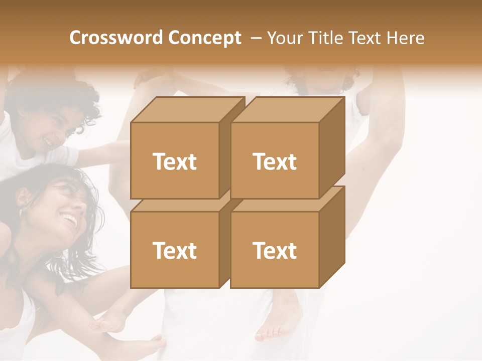 Family Lifestyle Portrait Of A Mum And Dad With Their Two Kids Having Fun PowerPoint Template