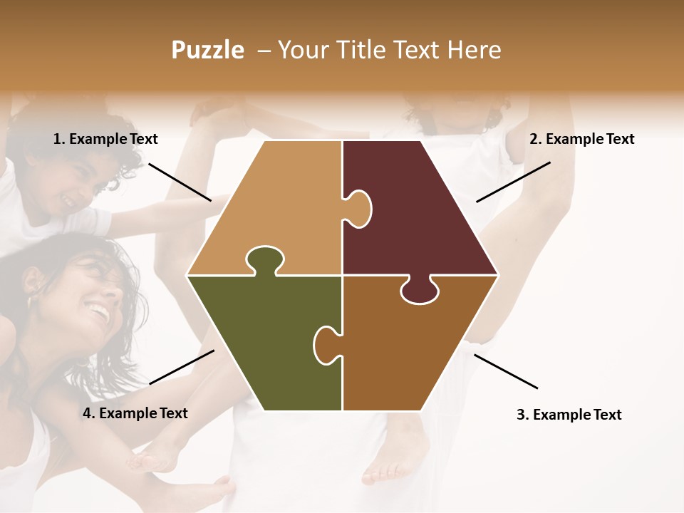 Family Lifestyle Portrait Of A Mum And Dad With Their Two Kids Having Fun PowerPoint Template