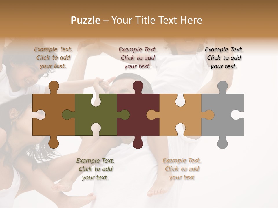 Family Lifestyle Portrait Of A Mum And Dad With Their Two Kids Having Fun PowerPoint Template