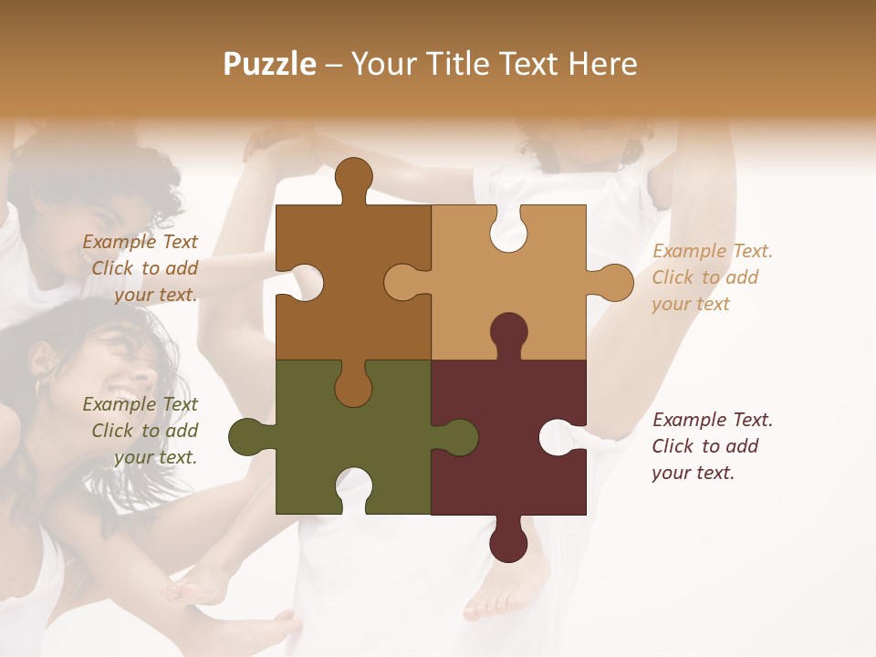 Family Lifestyle Portrait Of A Mum And Dad With Their Two Kids Having Fun PowerPoint Template