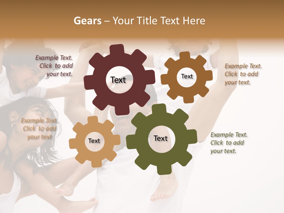 Family Lifestyle Portrait Of A Mum And Dad With Their Two Kids Having Fun PowerPoint Template