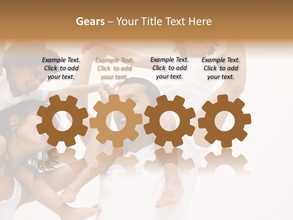 Family Lifestyle Portrait Of A Mum And Dad With Their Two Kids Having Fun PowerPoint Template