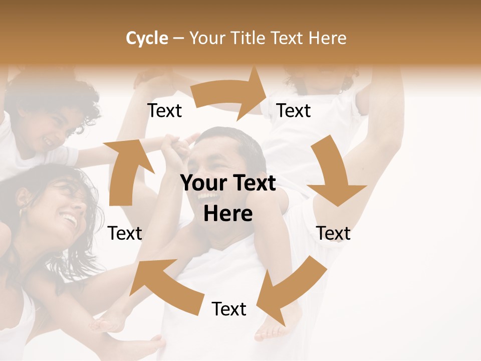 Family Lifestyle Portrait Of A Mum And Dad With Their Two Kids Having Fun PowerPoint Template