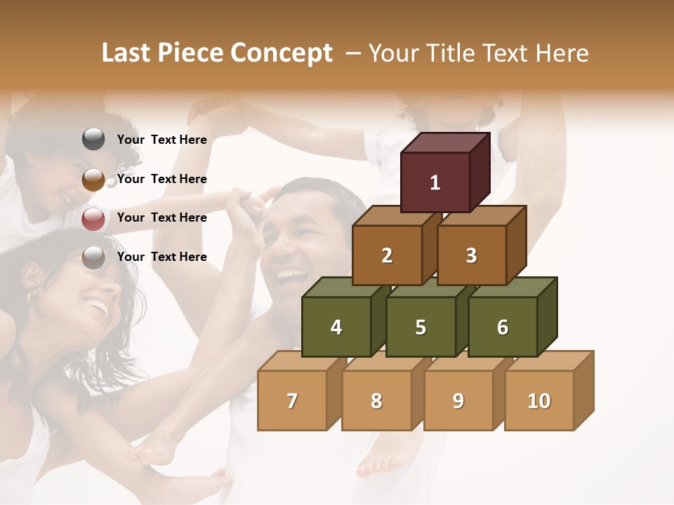 Family Lifestyle Portrait Of A Mum And Dad With Their Two Kids Having Fun PowerPoint Template