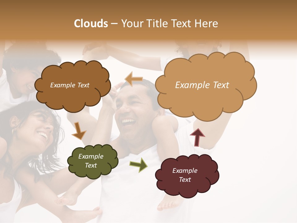 Family Lifestyle Portrait Of A Mum And Dad With Their Two Kids Having Fun PowerPoint Template