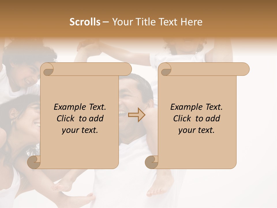 Family Lifestyle Portrait Of A Mum And Dad With Their Two Kids Having Fun PowerPoint Template