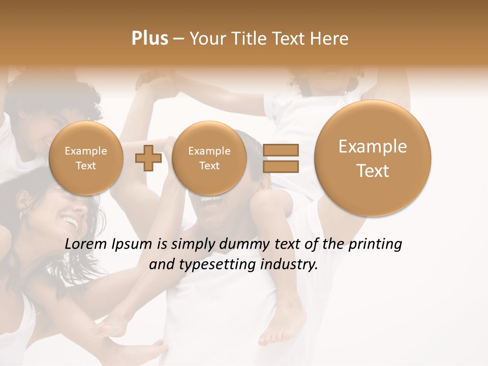 Family Lifestyle Portrait Of A Mum And Dad With Their Two Kids Having Fun PowerPoint Template