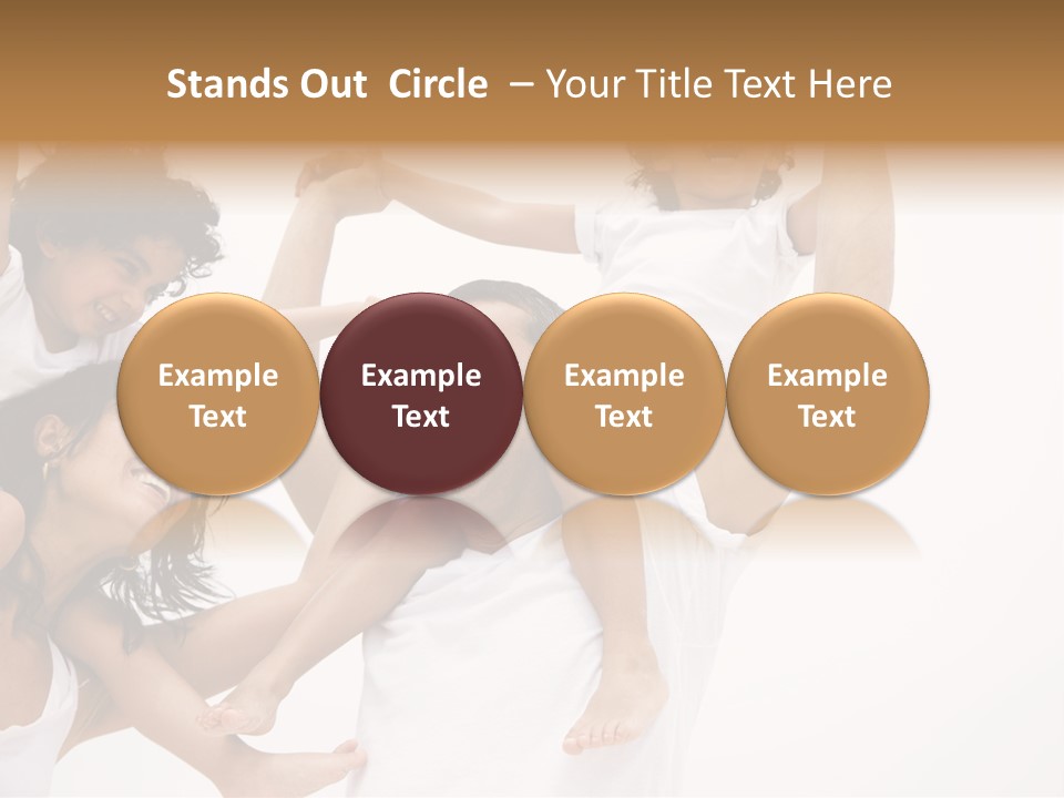 Family Lifestyle Portrait Of A Mum And Dad With Their Two Kids Having Fun PowerPoint Template