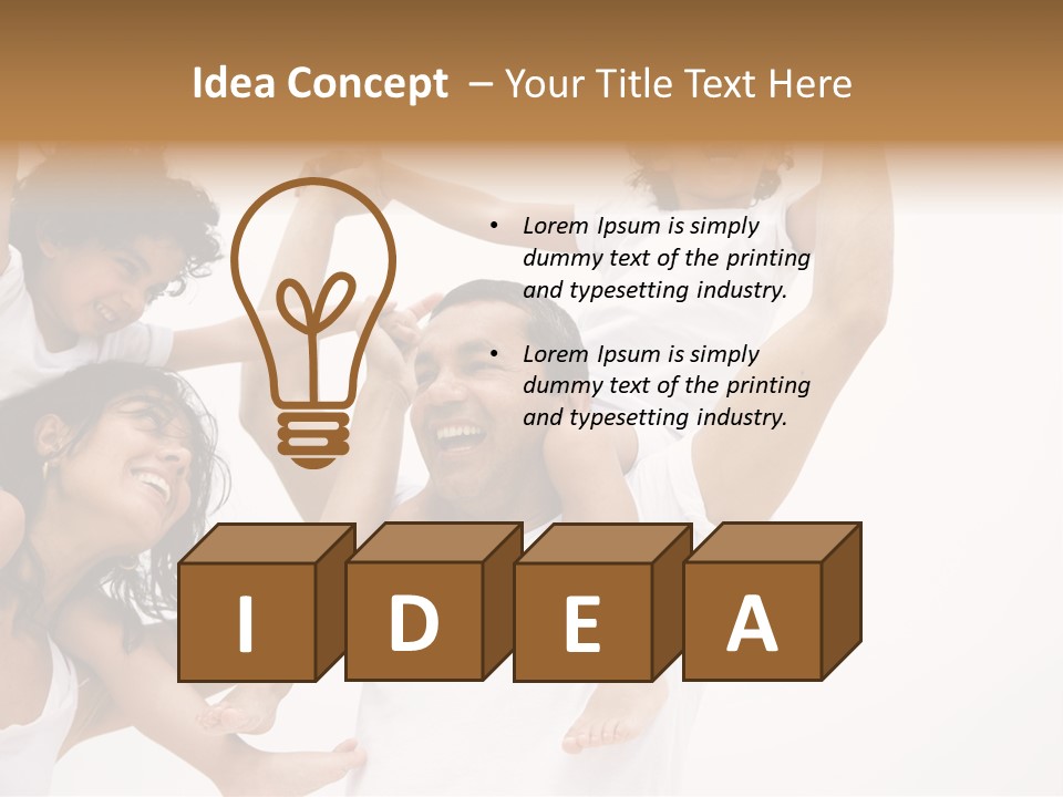 Family Lifestyle Portrait Of A Mum And Dad With Their Two Kids Having Fun PowerPoint Template