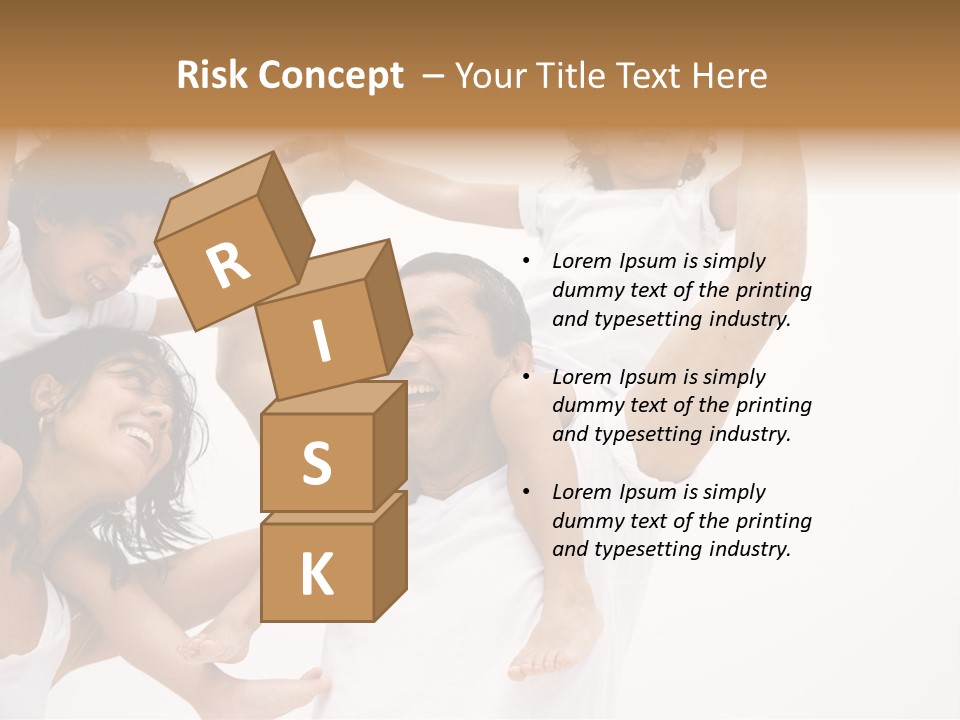 Family Lifestyle Portrait Of A Mum And Dad With Their Two Kids Having Fun PowerPoint Template