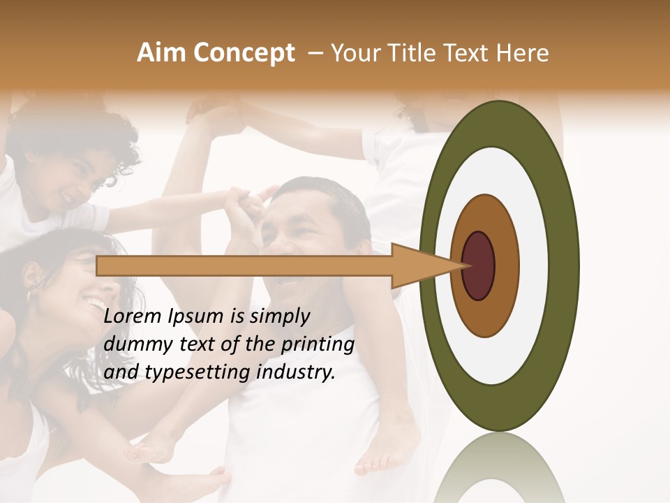 Family Lifestyle Portrait Of A Mum And Dad With Their Two Kids Having Fun PowerPoint Template