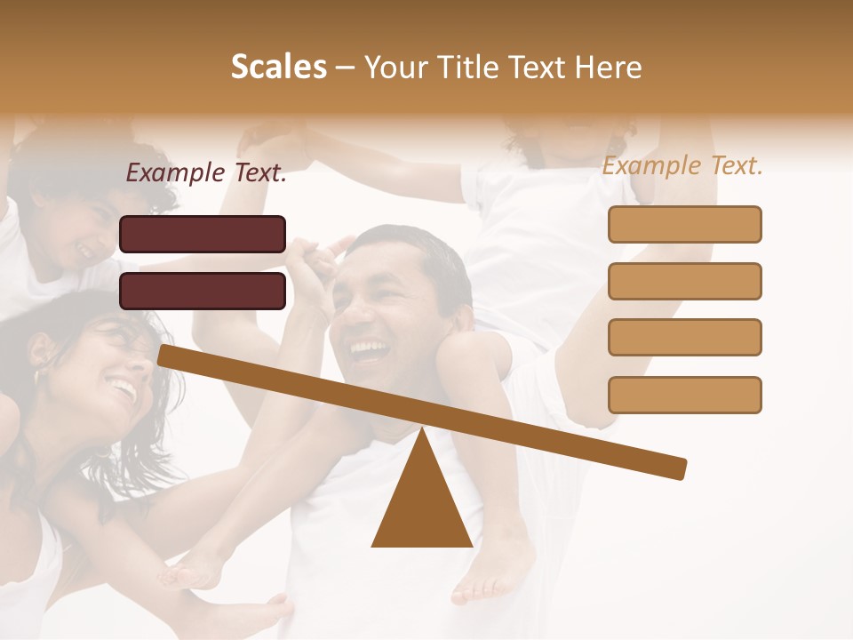 Family Lifestyle Portrait Of A Mum And Dad With Their Two Kids Having Fun PowerPoint Template