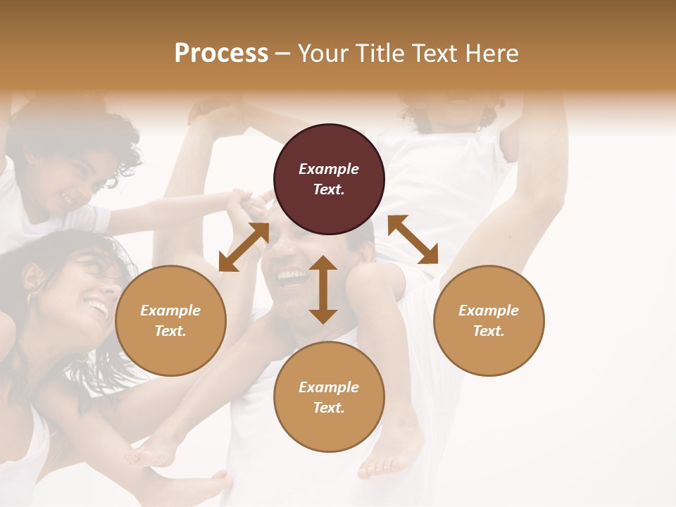 Family Lifestyle Portrait Of A Mum And Dad With Their Two Kids Having Fun PowerPoint Template