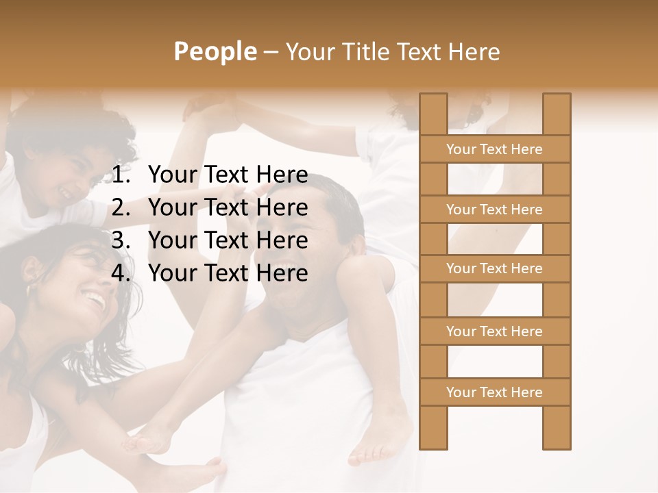 Family Lifestyle Portrait Of A Mum And Dad With Their Two Kids Having Fun PowerPoint Template