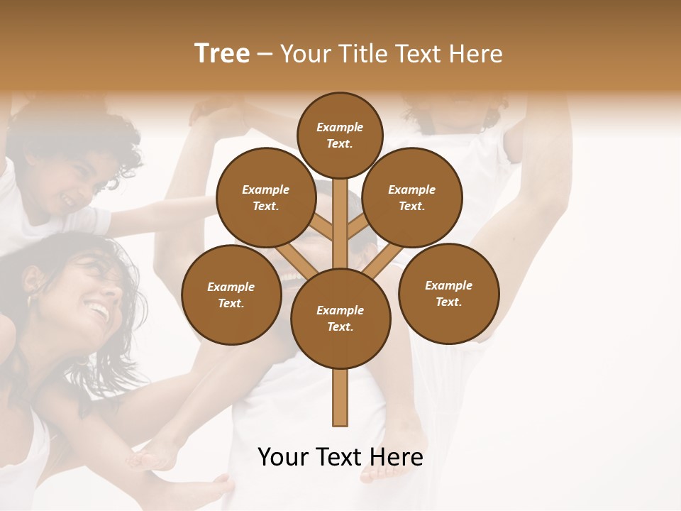 Family Lifestyle Portrait Of A Mum And Dad With Their Two Kids Having Fun PowerPoint Template