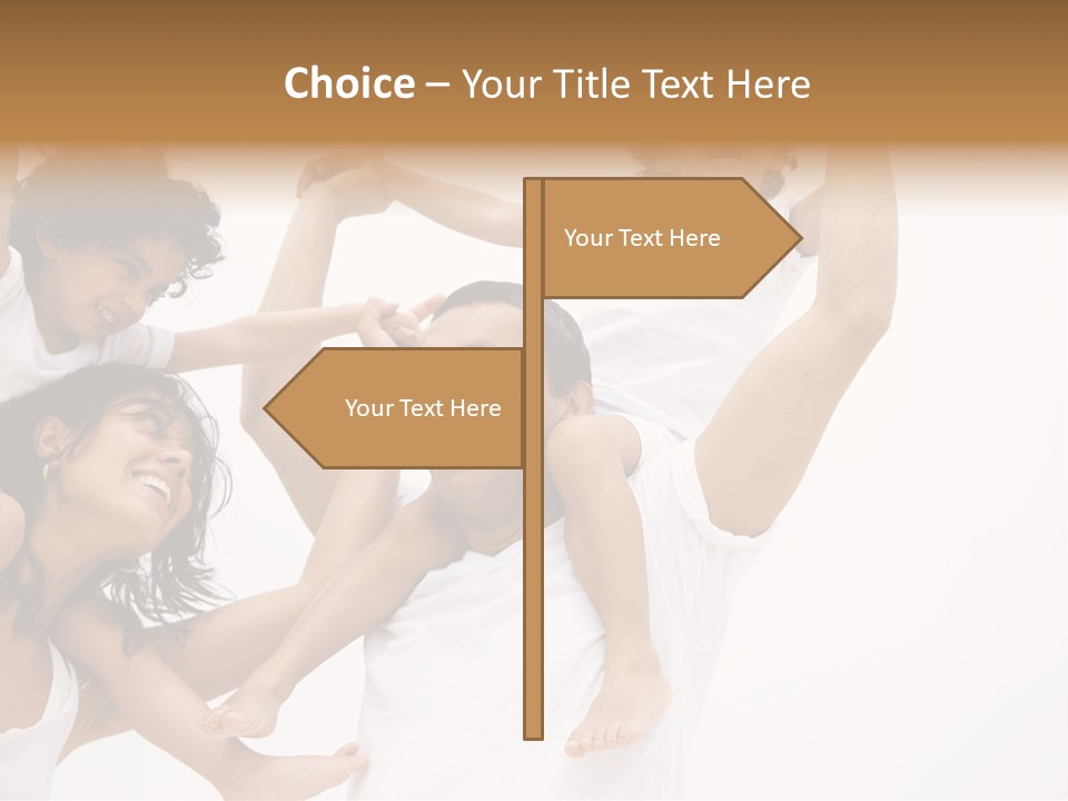 Family Lifestyle Portrait Of A Mum And Dad With Their Two Kids Having Fun PowerPoint Template