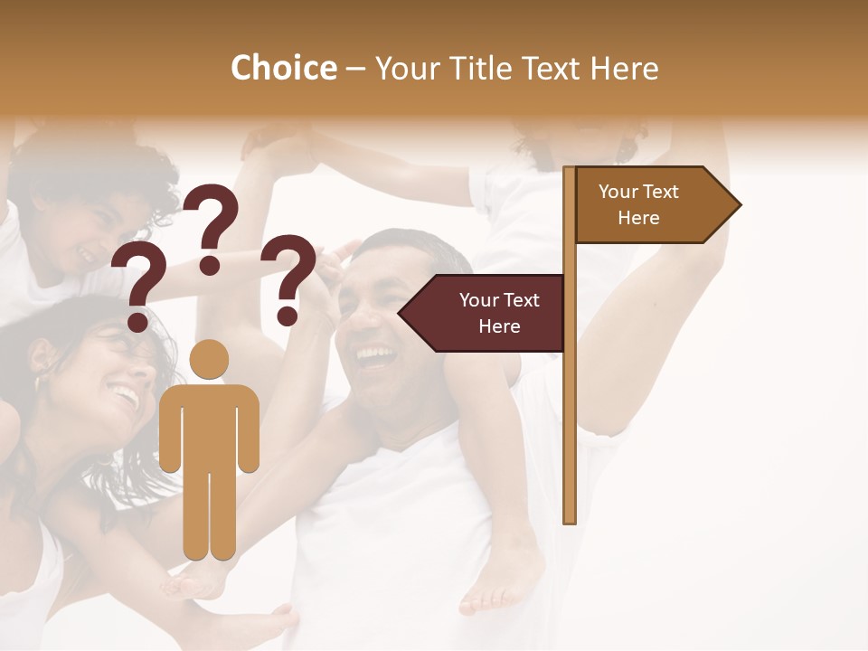 Family Lifestyle Portrait Of A Mum And Dad With Their Two Kids Having Fun PowerPoint Template