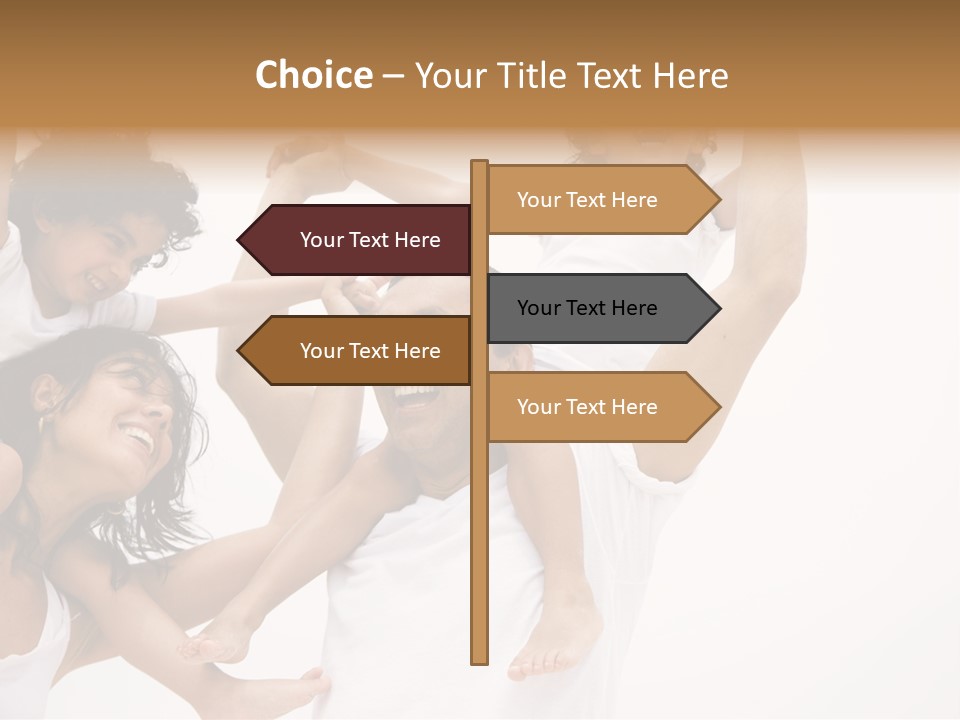 Family Lifestyle Portrait Of A Mum And Dad With Their Two Kids Having Fun PowerPoint Template