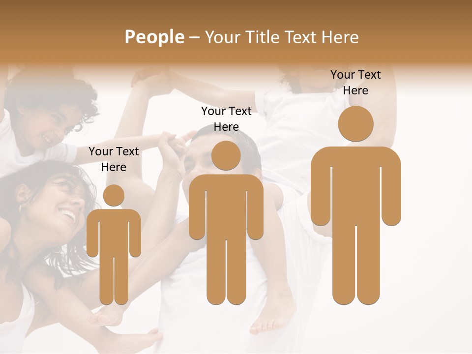 Family Lifestyle Portrait Of A Mum And Dad With Their Two Kids Having Fun PowerPoint Template