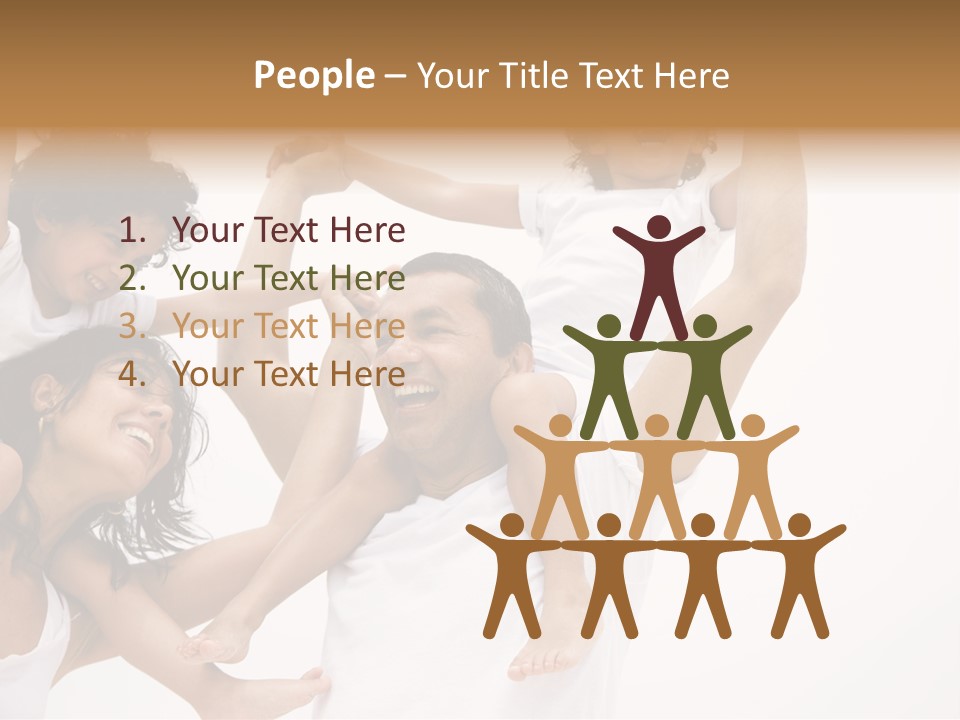 Family Lifestyle Portrait Of A Mum And Dad With Their Two Kids Having Fun PowerPoint Template