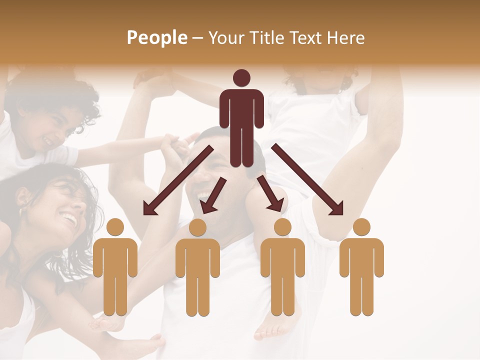 Family Lifestyle Portrait Of A Mum And Dad With Their Two Kids Having Fun PowerPoint Template