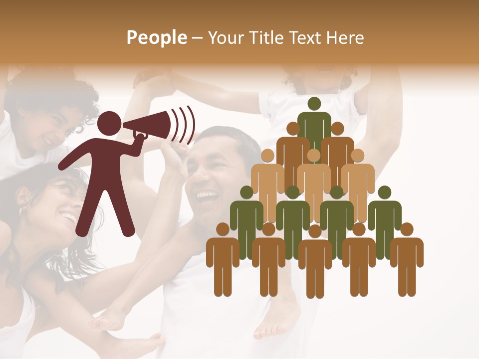 Family Lifestyle Portrait Of A Mum And Dad With Their Two Kids Having Fun PowerPoint Template