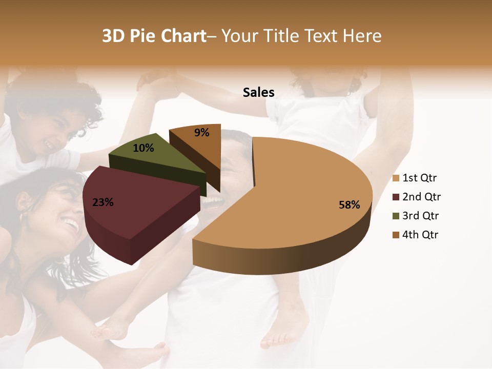 Family Lifestyle Portrait Of A Mum And Dad With Their Two Kids Having Fun PowerPoint Template