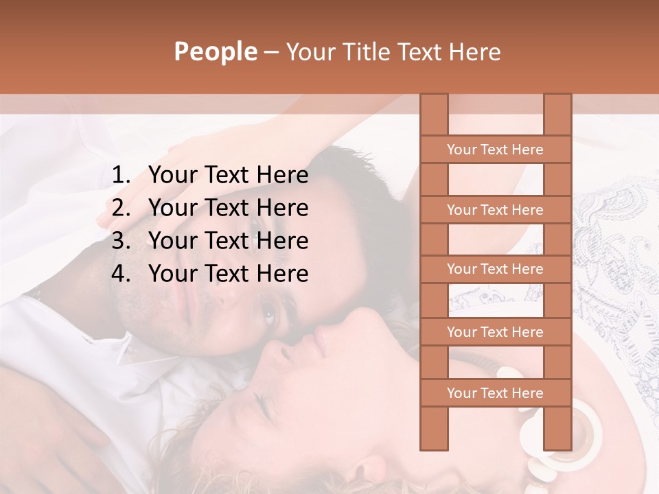 Couple In White >> Sleeping Together PowerPoint Template