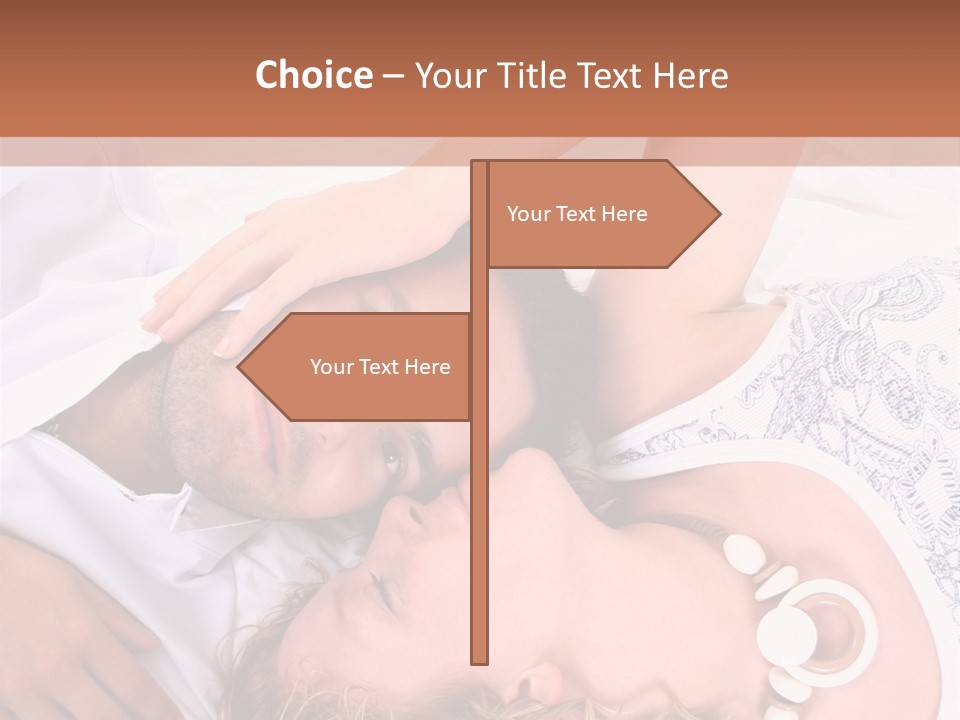 Couple In White >> Sleeping Together PowerPoint Template