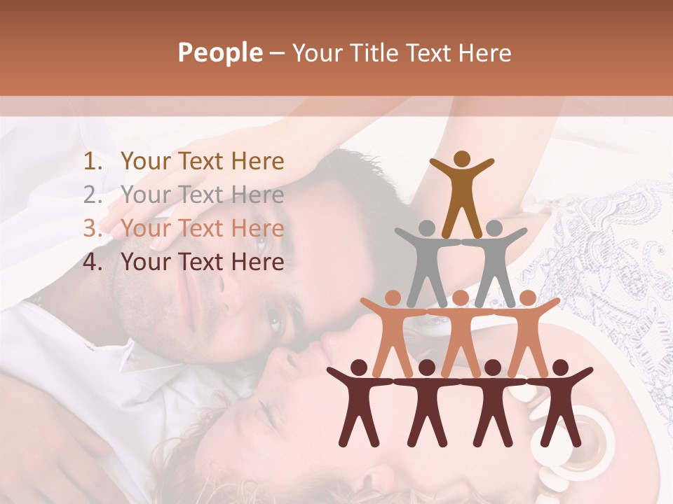 Couple In White >> Sleeping Together PowerPoint Template