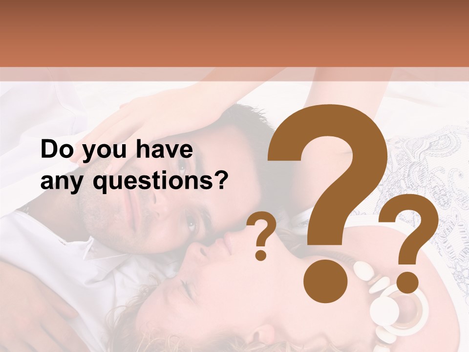 Couple In White >> Sleeping Together PowerPoint Template