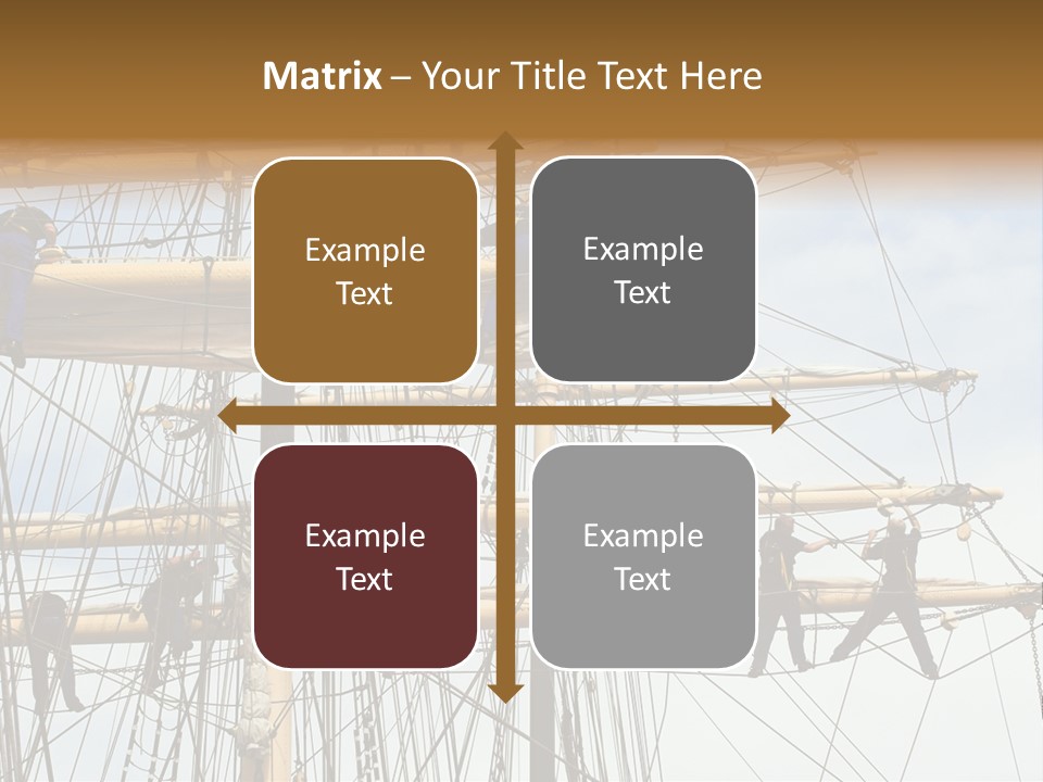 Sailors In The Mast Of An Ancient Teaching Ship, During The Tall Ships Race In Antwerp In 2006 PowerPoint Template