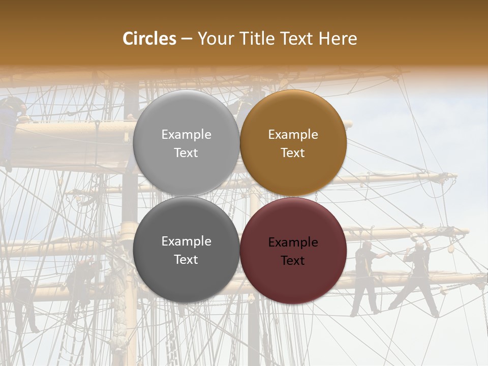 Sailors In The Mast Of An Ancient Teaching Ship, During The Tall Ships Race In Antwerp In 2006 PowerPoint Template