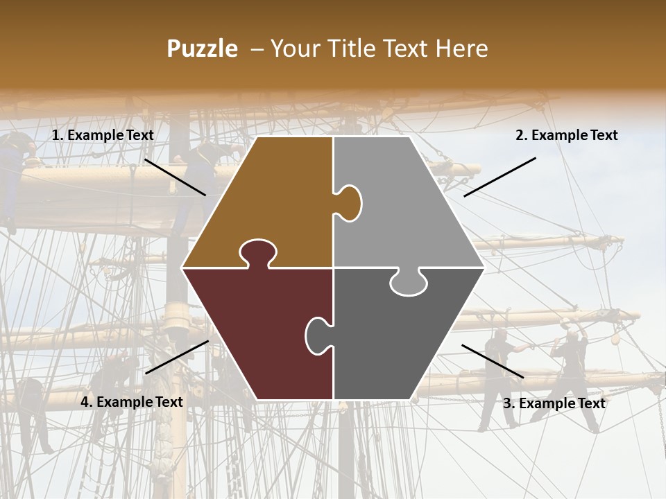 Sailors In The Mast Of An Ancient Teaching Ship, During The Tall Ships Race In Antwerp In 2006 PowerPoint Template