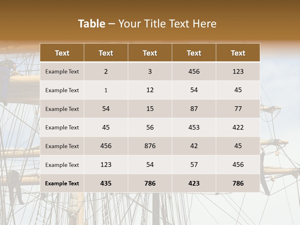Sailors In The Mast Of An Ancient Teaching Ship, During The Tall Ships Race In Antwerp In 2006 PowerPoint Template