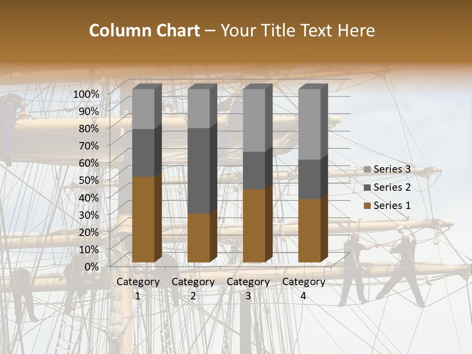 Sailors In The Mast Of An Ancient Teaching Ship, During The Tall Ships Race In Antwerp In 2006 PowerPoint Template