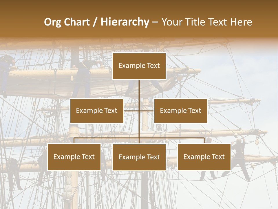 Sailors In The Mast Of An Ancient Teaching Ship, During The Tall Ships Race In Antwerp In 2006 PowerPoint Template