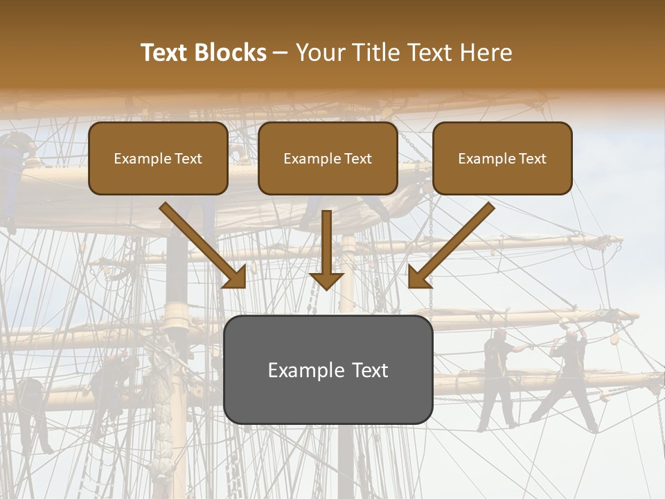 Sailors In The Mast Of An Ancient Teaching Ship, During The Tall Ships Race In Antwerp In 2006 PowerPoint Template