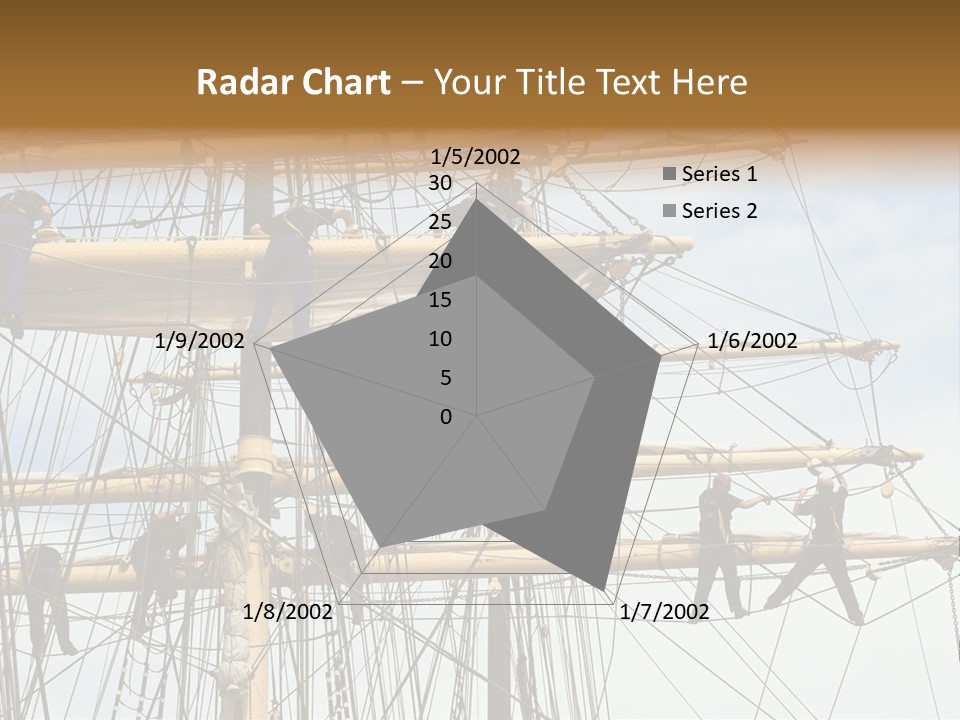 Sailors In The Mast Of An Ancient Teaching Ship, During The Tall Ships Race In Antwerp In 2006 PowerPoint Template
