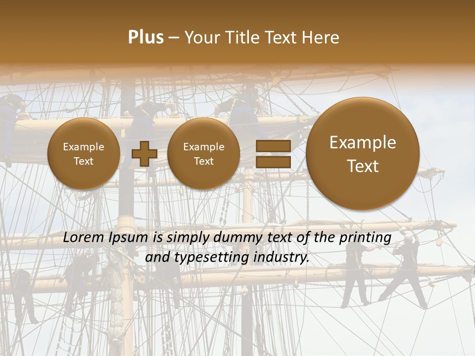 Sailors In The Mast Of An Ancient Teaching Ship, During The Tall Ships Race In Antwerp In 2006 PowerPoint Template