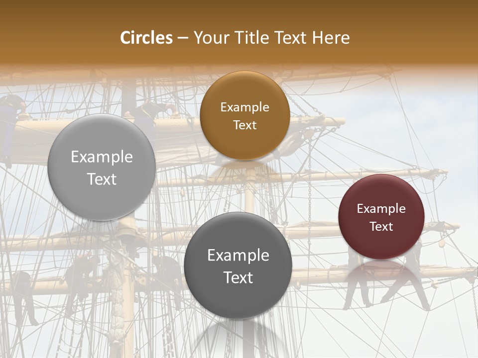 Sailors In The Mast Of An Ancient Teaching Ship, During The Tall Ships Race In Antwerp In 2006 PowerPoint Template