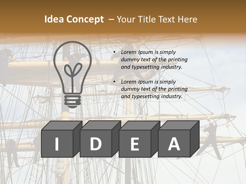 Sailors In The Mast Of An Ancient Teaching Ship, During The Tall Ships Race In Antwerp In 2006 PowerPoint Template