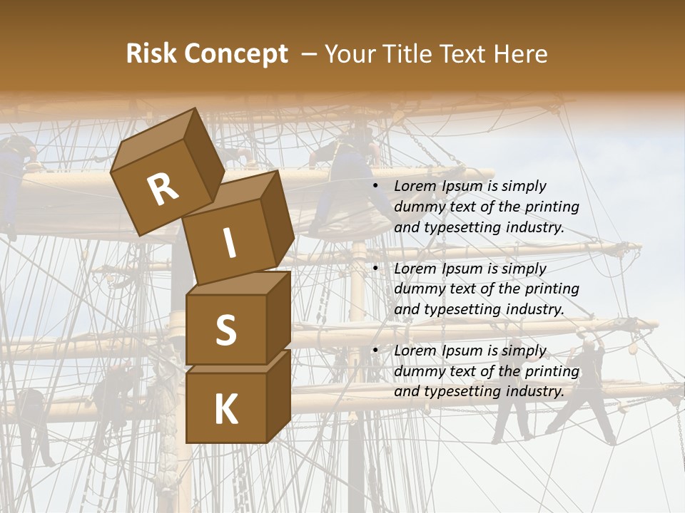 Sailors In The Mast Of An Ancient Teaching Ship, During The Tall Ships Race In Antwerp In 2006 PowerPoint Template