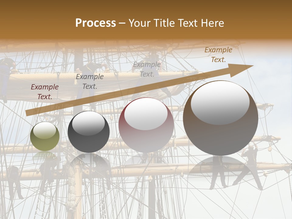 Sailors In The Mast Of An Ancient Teaching Ship, During The Tall Ships Race In Antwerp In 2006 PowerPoint Template