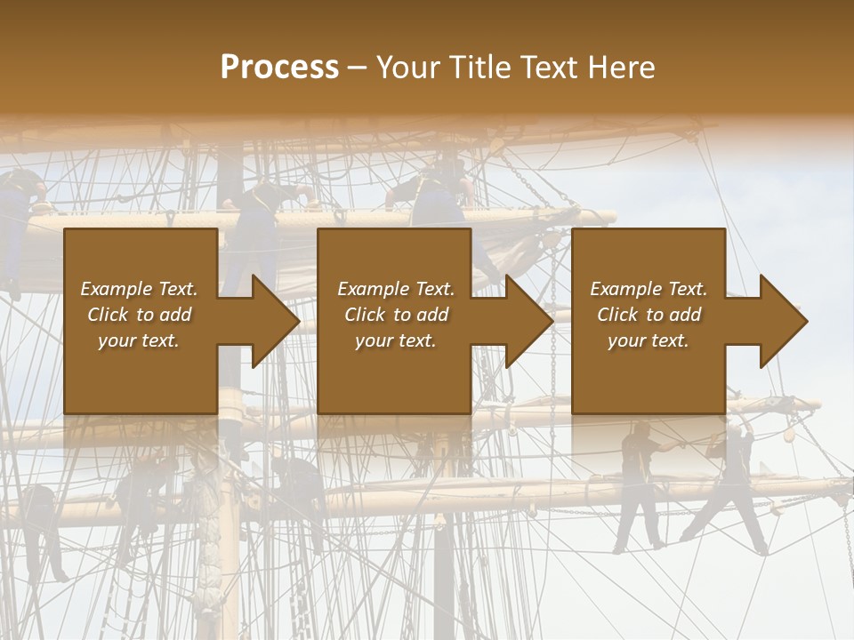 Sailors In The Mast Of An Ancient Teaching Ship, During The Tall Ships Race In Antwerp In 2006 PowerPoint Template