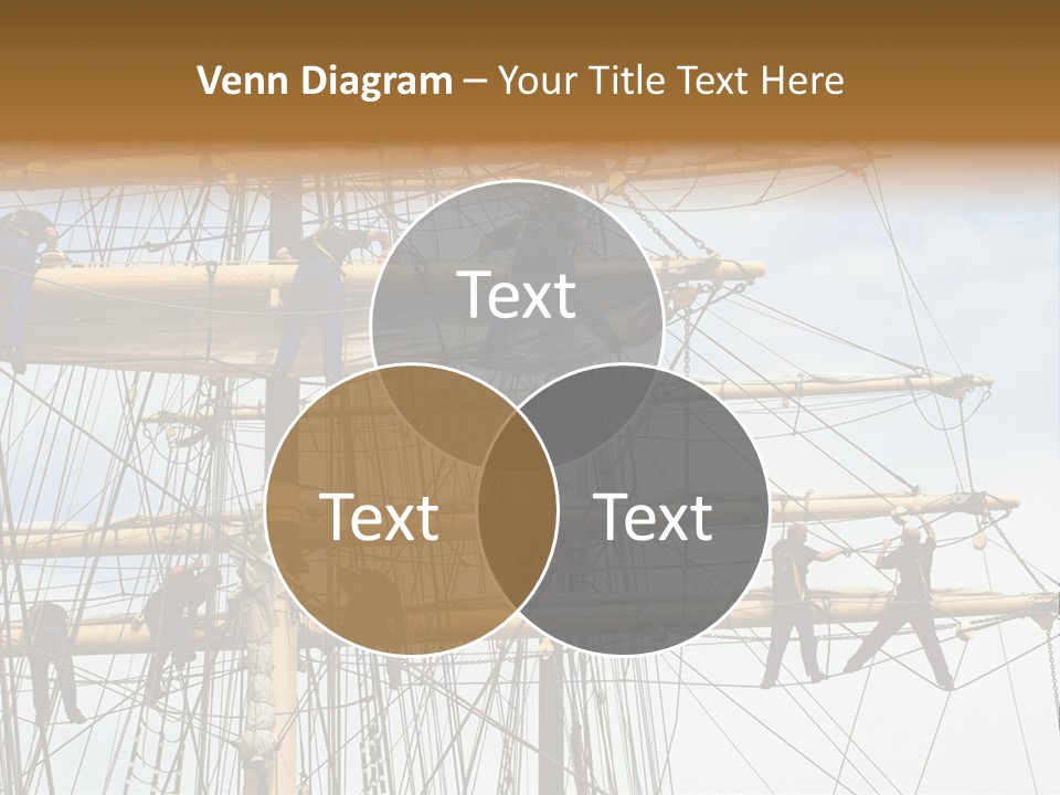 Sailors In The Mast Of An Ancient Teaching Ship, During The Tall Ships Race In Antwerp In 2006 PowerPoint Template