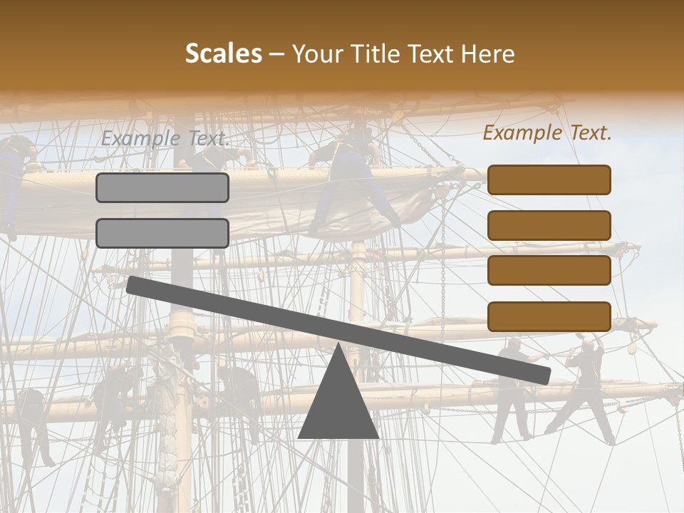 Sailors In The Mast Of An Ancient Teaching Ship, During The Tall Ships Race In Antwerp In 2006 PowerPoint Template
