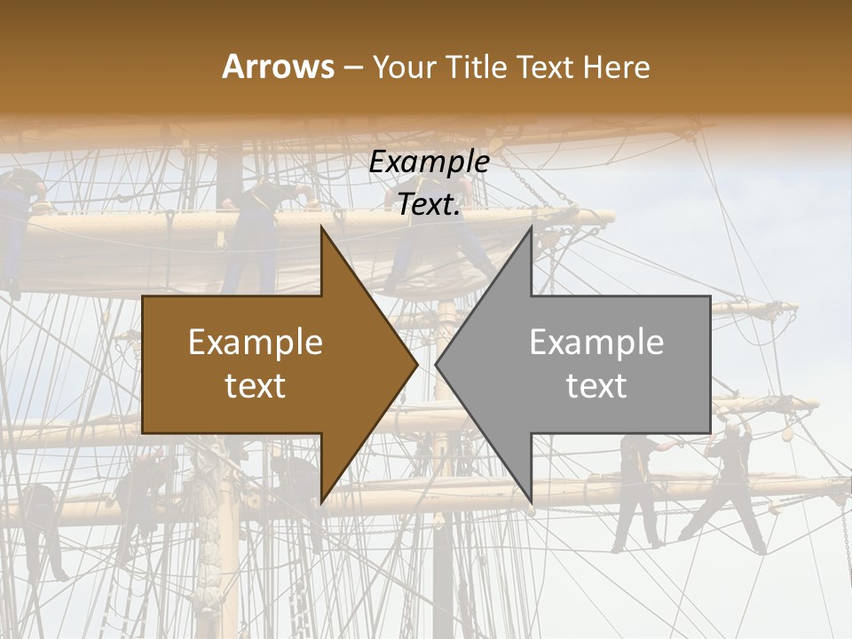 Sailors In The Mast Of An Ancient Teaching Ship, During The Tall Ships Race In Antwerp In 2006 PowerPoint Template