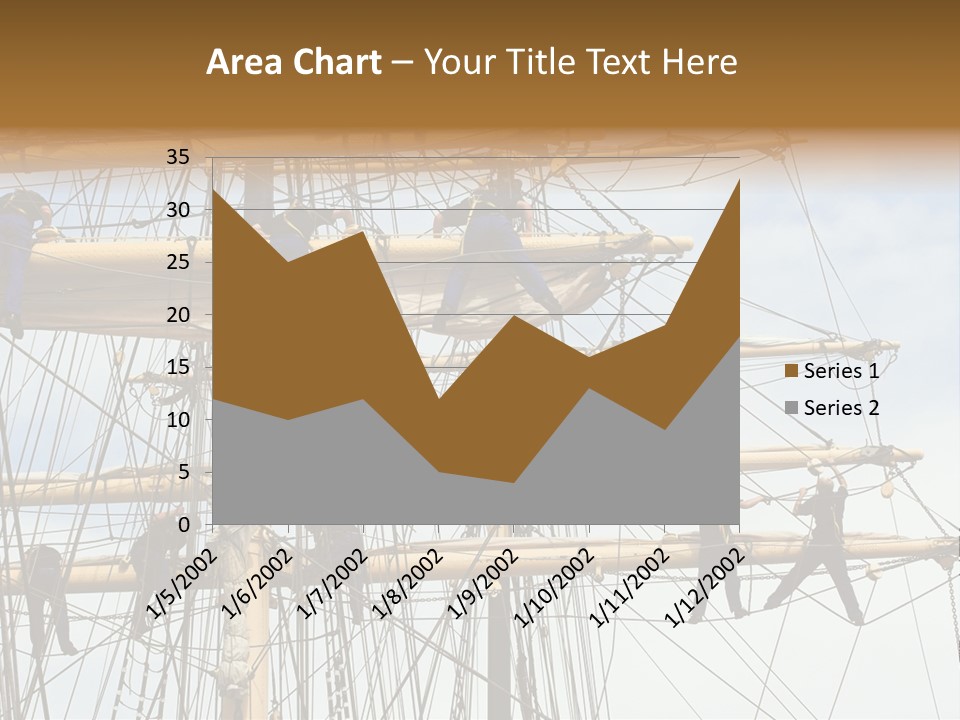 Sailors In The Mast Of An Ancient Teaching Ship, During The Tall Ships Race In Antwerp In 2006 PowerPoint Template
