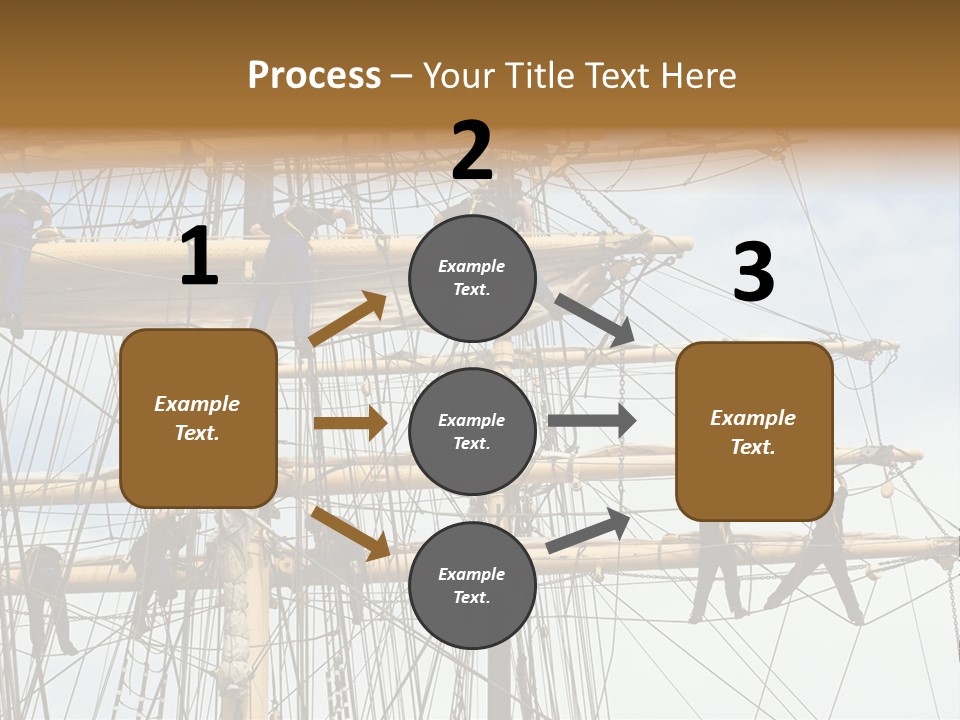 Sailors In The Mast Of An Ancient Teaching Ship, During The Tall Ships Race In Antwerp In 2006 PowerPoint Template